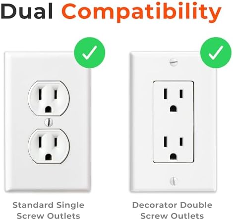 White child proof outlet cover installed on wall