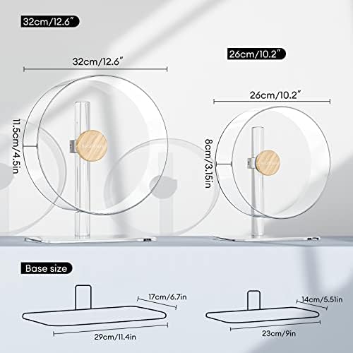 Premium transparent hamster wheel showing the dual ball bearing system