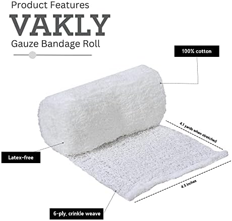 Vakly 6 ply 100 percent cotton krinkle gauze roll unwrapped close up texture