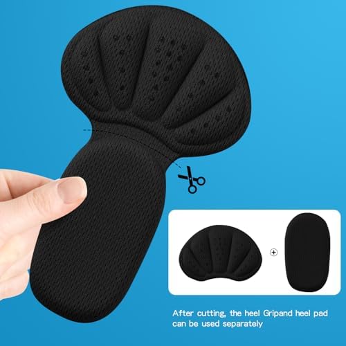 Pack of eight black heel cushion pads for men and women