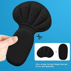 Pack of eight black heel cushion pads for men and women