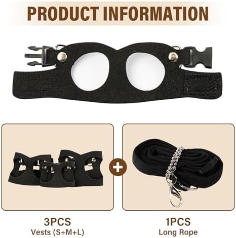 Complete packaging contents of the Swirge 3 pieces small pet harness set