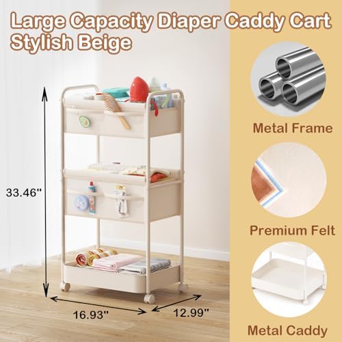 Bophili nursery storage cart with felt dividers
