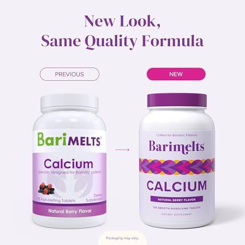 Authentic BariMelts calcium supplement bottle side label