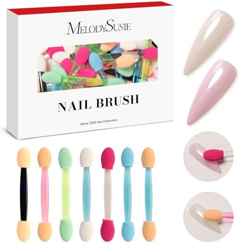 MelodySusie 50 pieces chrome nail powder brushes front view