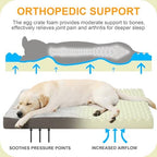 KSIIA Orthopedic Dog Bed Dog Crate Bed Waterproof for Large Dogs Deluxe Plush Washable Pet Mat with Egg Crate Foam & Removable Cover, 35 x 22 Inch, Gray - Image 3