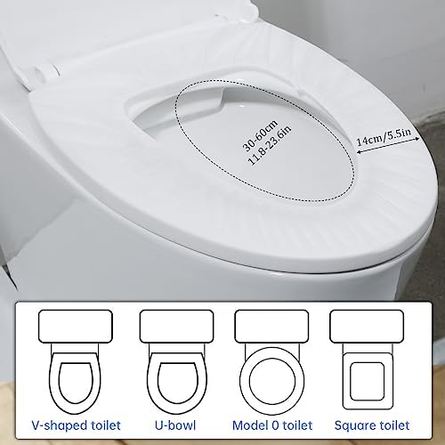 Close up view of the non woven stretchable material of the Sliverdew toilet cover.