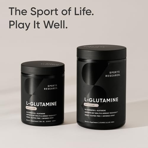 Scoop of unflavored L-Glutamine powder texture