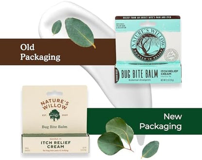 Nature's Willow Bug Bite Balm plant based itch relief cream packaging details