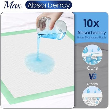 Demonstration of the leakproof blue backing on Fygrip 130 gram heavy duty incontinence pads.