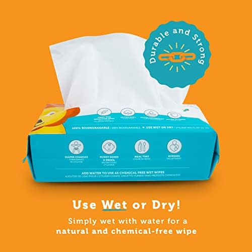 Whoopsie Wipes â€“ The Original 100% Pure Cotton Dry Baby Wipes â€“ Ultra Soft, Unscented, Chemical-Free Wipes for Sensitive Skin â€“ Use Dry or Add Water for Wet Wipes â€“ 6 Packs (600 Count) - Image 3