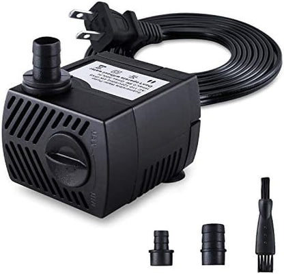 CWKJ 300L/H water pump with three interchangeable threaded nozzles and adjustment knob