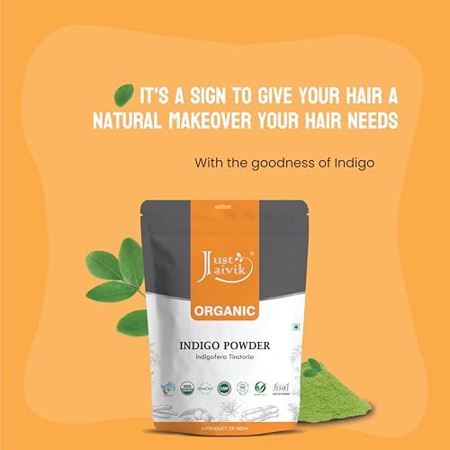 Back label view of Just Jaivik organic hair color with complete product details