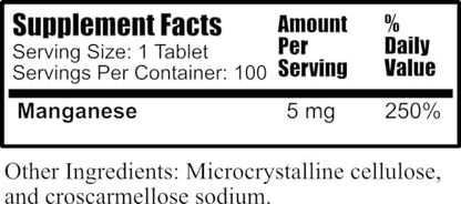 Daily Manufacturing Manganese Chelate 100 tablets nutritional supplement