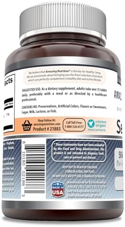 Amazing Formulas Selenium mineral supplement label showing non GMO ingredients