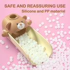 Close-up view of the durable splash-proof silicone opening on the brown faucet extender.