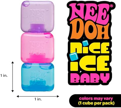 Schylling NeeDoh Nice Ice Baby being squeezed to demonstrate durability