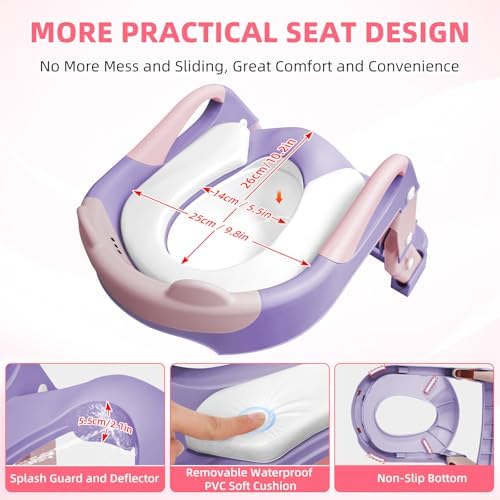 Removable waterproof PVC cushion and splash guard details on the BBfancy toilet seat.