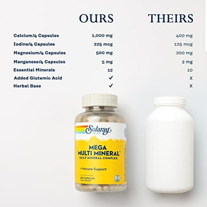 Solaray high absorption chelated mineral supplement bottle sitting upright on a clean surface.