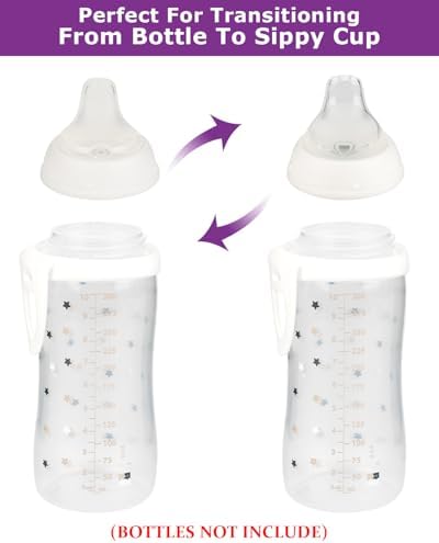 Joyfeed replacement spouts compatible with NUK active cups showing leak proof dual vent design