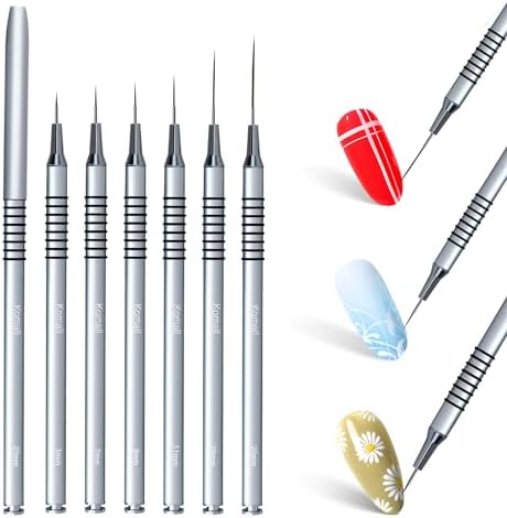 Close up of Komall nail art brush tips
