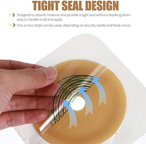 Five pieces of EXCEART ostomy wafers for two piece pouch systems.