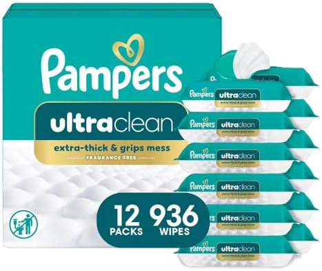 Pampers Ultra Clean Baby Wipes (Previously 'Free & Gentle'), 99% Water, Hypoallergenic, Unscented, 100% Plant Based, Plastic-Free, 936 Baby Wipes Total (12X Flip-Top Packs) [Packaging May Vary] - Image 2