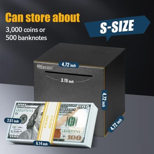 Hicocool unbreakable metal saving box starry black surface texture detail close up.