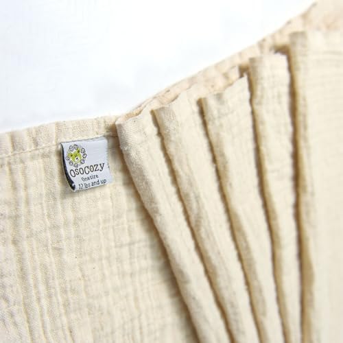 OsoCozy organic muslin flat cloth diapers packaging display showing the 6-pack bundle.