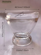 Crystal clear glass eye cleansing cup for removing dust and irritants