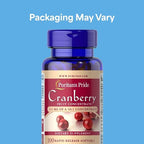 Puritan's Pride Triple Strength Cranberry supplement label details and nutrition facts
