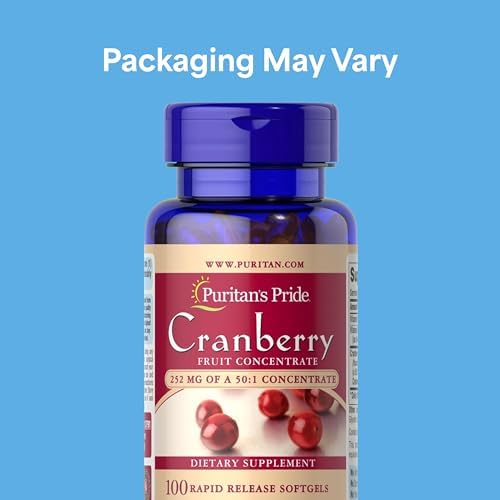 Puritan's Pride Triple Strength Cranberry supplement label details and nutrition facts