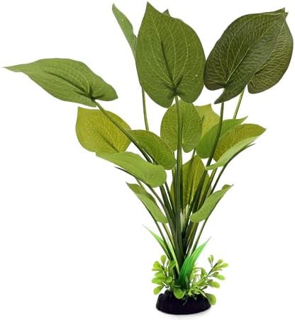 Two packs of twelve inch ALEGI artificial silk foliage displaying realistic Echinodorus cordifolius design