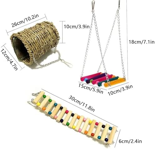 Wooden climbing bridge for Syrian hamsters and mice.