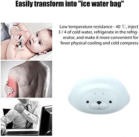 Cute cartoon seal shaped hot water bag with blue knitted cover