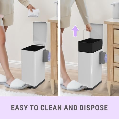 Sliq nursery disposal bin side profile with bag dispenser