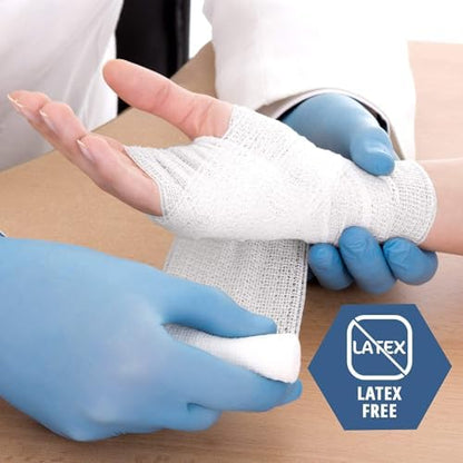 Med Pride sterile roller gauze being wrapped around a wrist joint for medical first aid compression