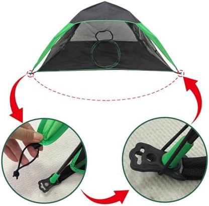 Authentic Pawtenda brand UV protective shield fabric attachment for mesh pet enclosures