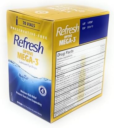 Imported Refresh Optive Mega-3 lubricant eye drops for Indian customers