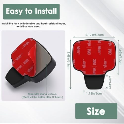 Adhesive backing of Zentivor kitchen safety lock