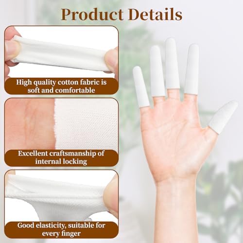 Pack of 200 protective fingertip covers scattered to demonstrate quantity