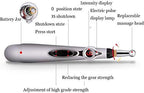 Handheld pain relief therapy device demonstrating the node head attachment