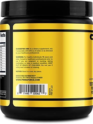 Primaforce essential amino acids container back view ingredients