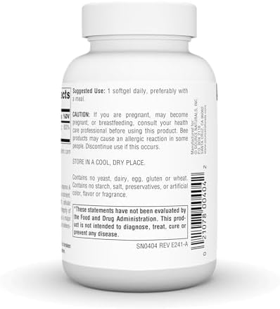 Source Naturals provitamin A supplement bottle side view showing allergen free details