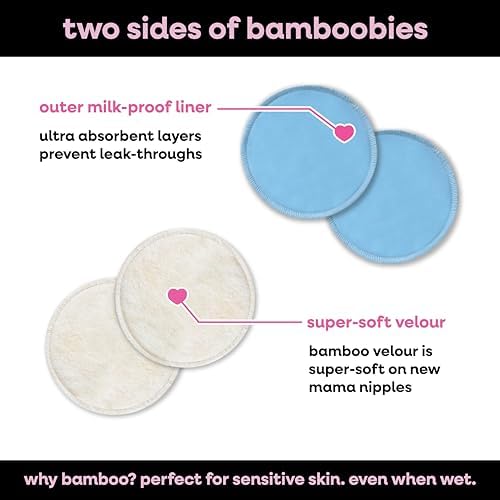 Round shape Bamboobies pads for overnight breastfeeding protection