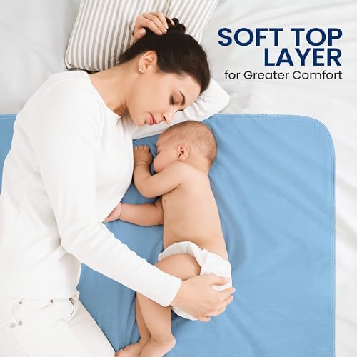 Underpad displayed on a bed for incontinence protection