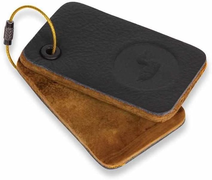 Loon Outdoors Amadou Patch front view showing natural mushroom drying pads and black leather backing.
