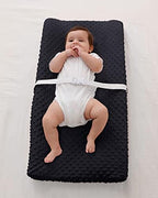 Queness Baby solid black nursery changing pad cover lifestyle setup