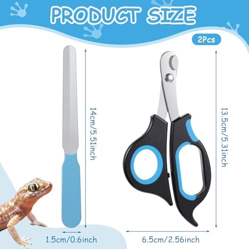Ergonomic non-slip handle pet grooming tool kit for reptiles and cats.
