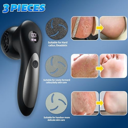 Side view of Doeean callus remover showing ergonomic grip and power button.